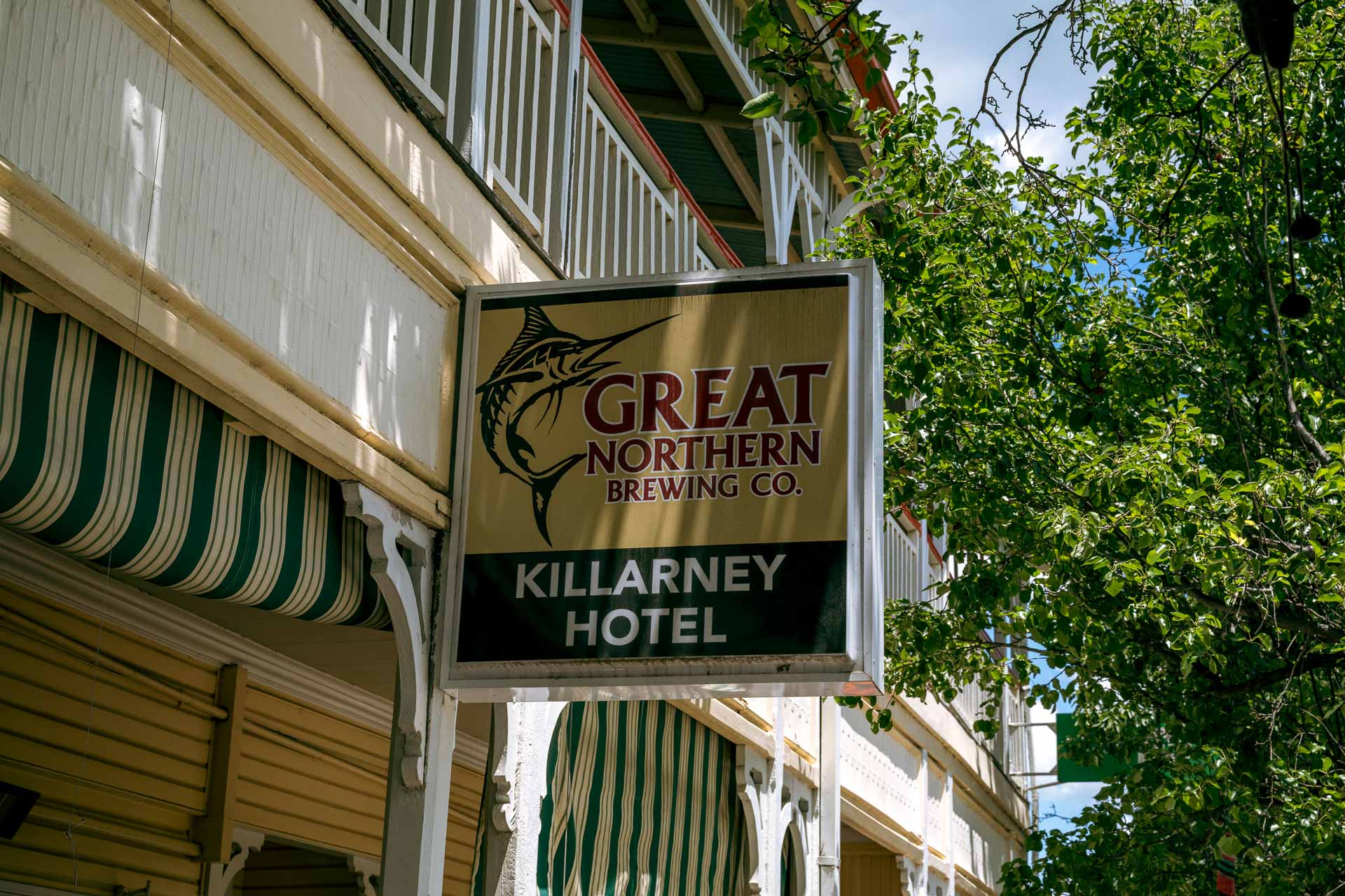 6 Queensland Country Pubs, Bars, & Distilleries with Adventures Nearby, Photo by Rian Cope, queensland, southern queensland country, sponsored, killarney hotel exterior sign