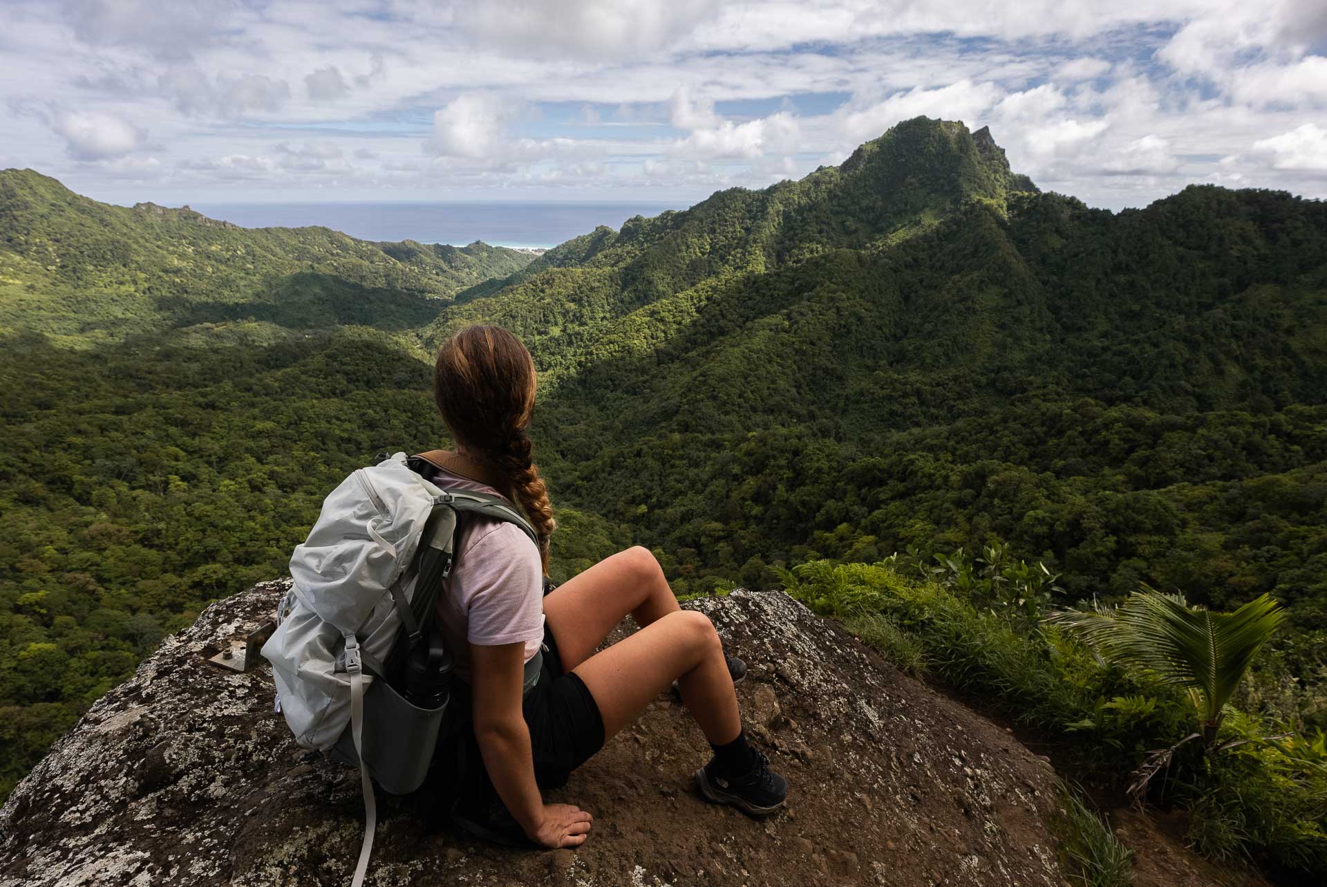 Sea Scooter Safaris and Cross-Island Hiking: Untapped Adventure on The Cook Islands, Photos by Isabella Borriello, Maunga tour, hiking, forest, green, mountain, view