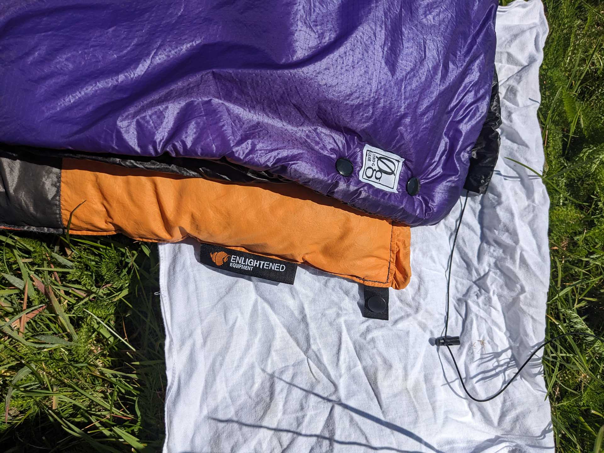 Zero G Gear Apex Quilt – Reviewed & Tested, Photo by Patrick McNally, gear, review, sleeping bag, purple and orange sleeping quilts