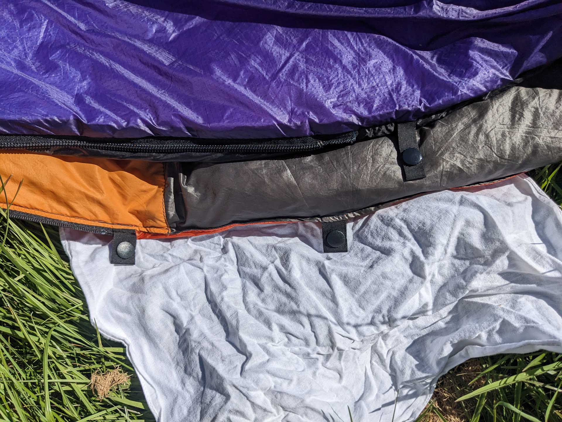 Zero G Gear Apex Quilt – Reviewed & Tested, Photo by Patrick McNally, gear, review, sleeping bag, purple and orange sleeping quilts