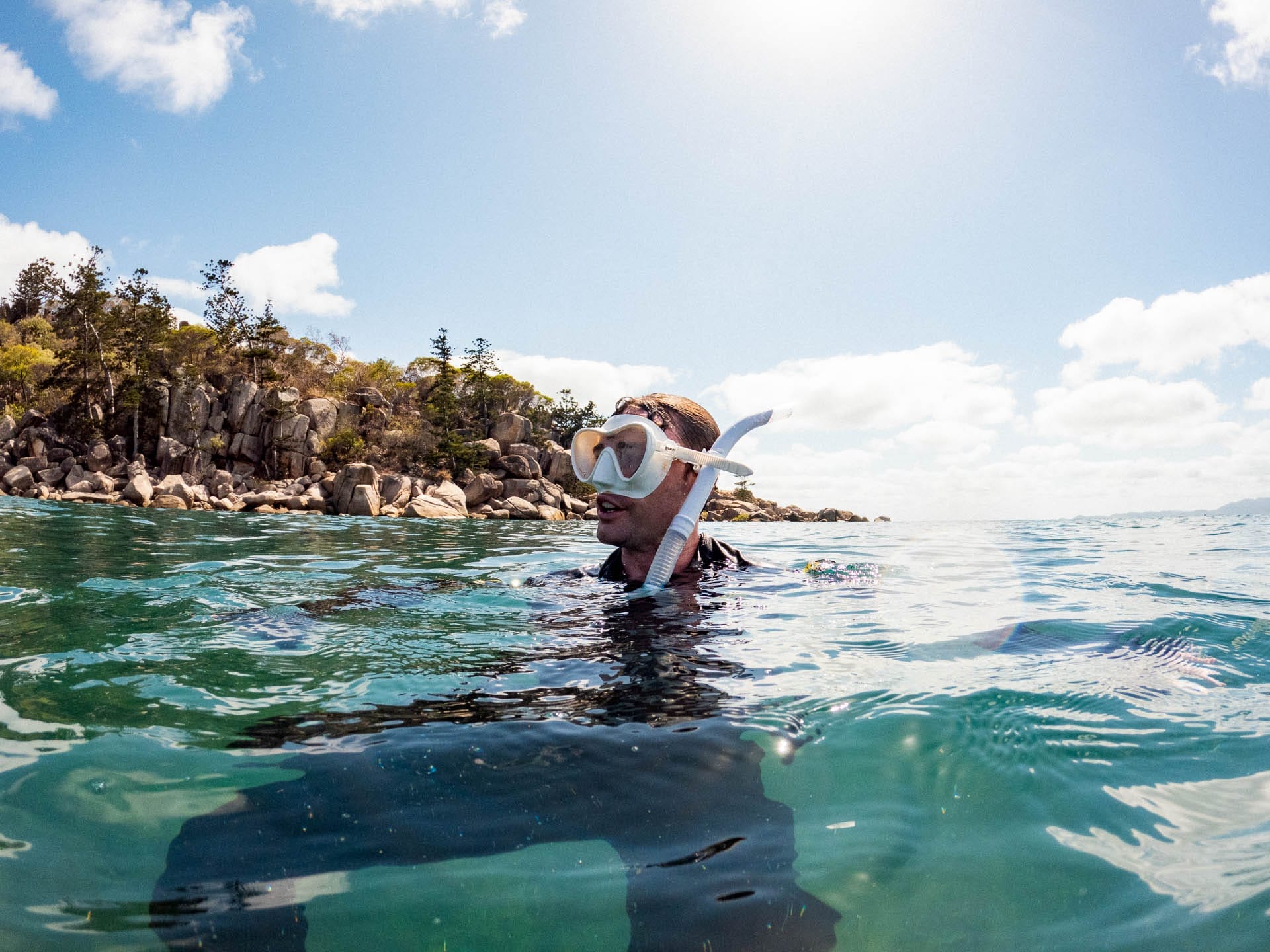After 5 Days in Townsville, I’ve Found Your Must-Visit Spots, Photo by Ryan Baldwin, north queensland, queensland, tropical north queensland, townsville, man in stinger suit and snorkel gear at magnetic island