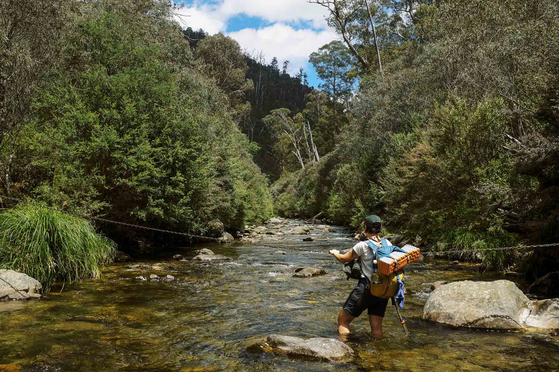 The Bogong Traverse – 5 Totally Maxed-Out Days Through the Heart of the Victorian Alps, Photo by Taylor Bell, victorian alps, victoria hikes, victorian high country, multi-day hikes, river crossing