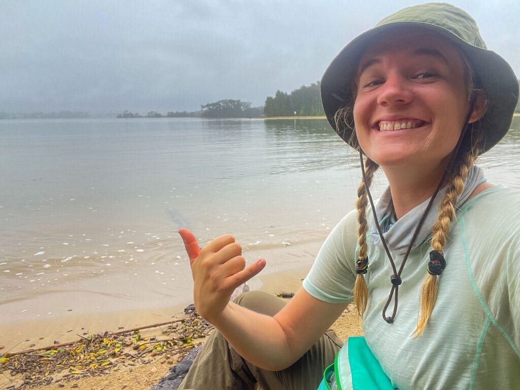 Why I Started My First Solo Multi-Day Hike at My Front Door (and What I Learnt Along the Way), Photo by Eva Davis-Boermans, solo hike, multi-day hike, south coast nsw, nsw hike, shaka, bucket hat