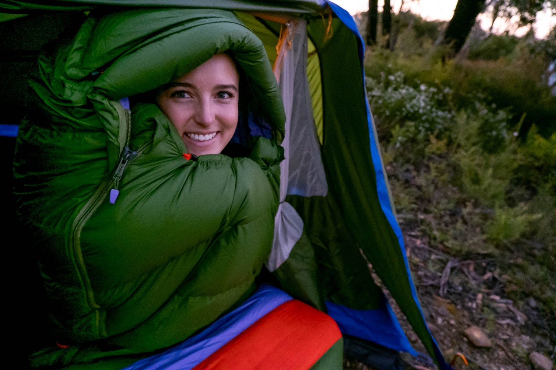We Took Marmot's New Tents, Sleeping Bags, & Jackets Out Bush, Sian Brain, Women's Angel Fire Sleeping Bag