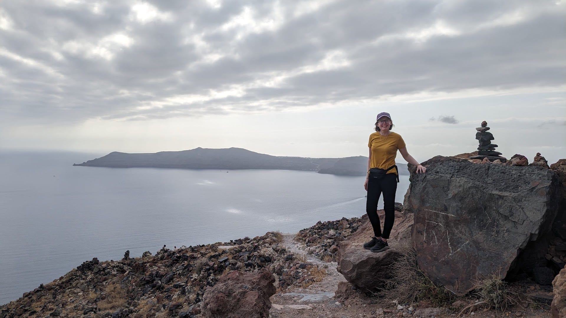 Teva Women’s Grandview UTX Low - Reviewed & Tested, photo by @Jessleenehme, Santorini, Greece, Skaros Rock hike, cairn