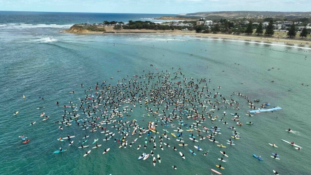 Save the Southern Sea paddle-out in Torquay