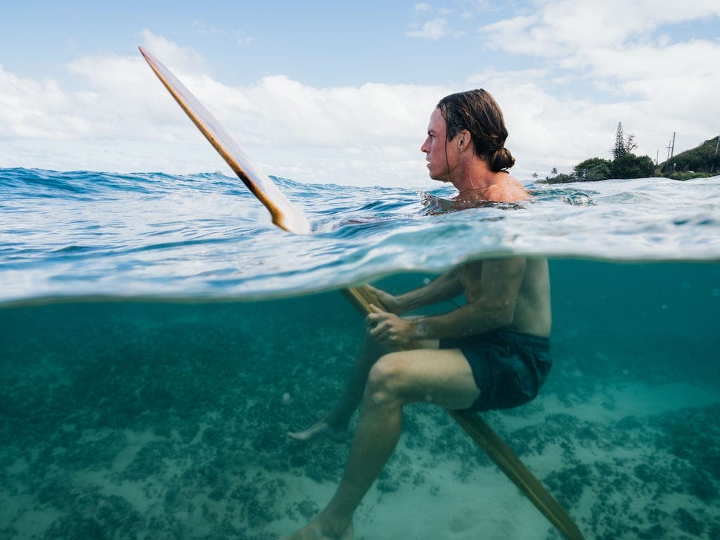 This Is Surfing: A Dance With the Ocean, and a Tea With Tom Pohaku, Hawaii, Photography by Matt Hospool @etchd photography. Josh and Tom Pohaku, surfboards, alaia boards, beach, underwater