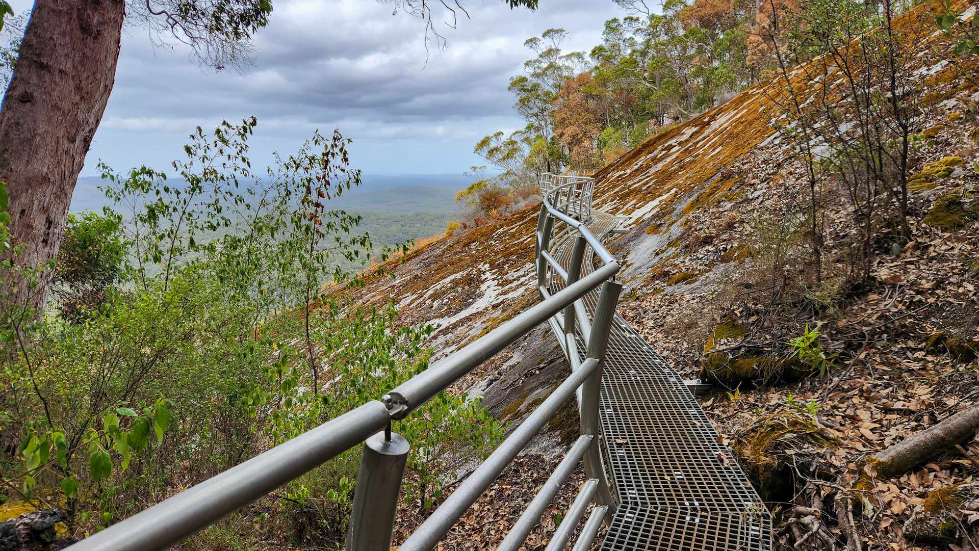 WA’s Mount Frankland Wilderness Lookout Walk Offers a Short Hike & a View For Everyone, Photos by Margie Pumpa, summit trail, safety rail,