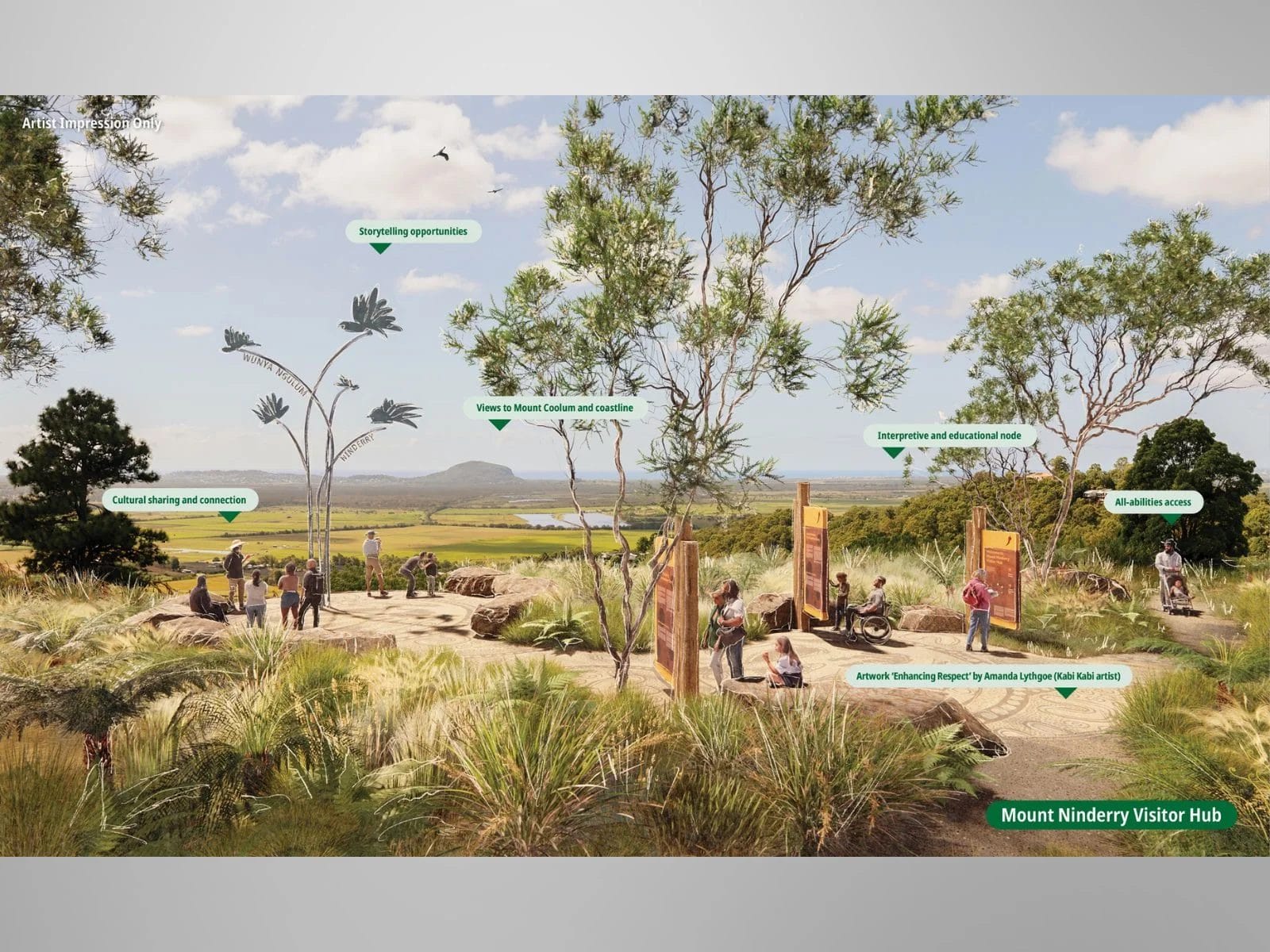 Ninderry Visitor Hub artist impression, Credit Sunshine Coast Council