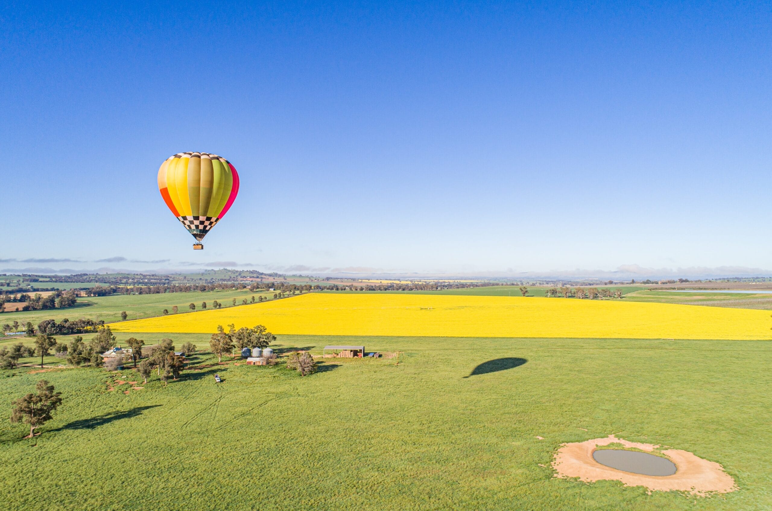 Canola Hot Air Balloon over Cowra, Credit Cowra Tourism