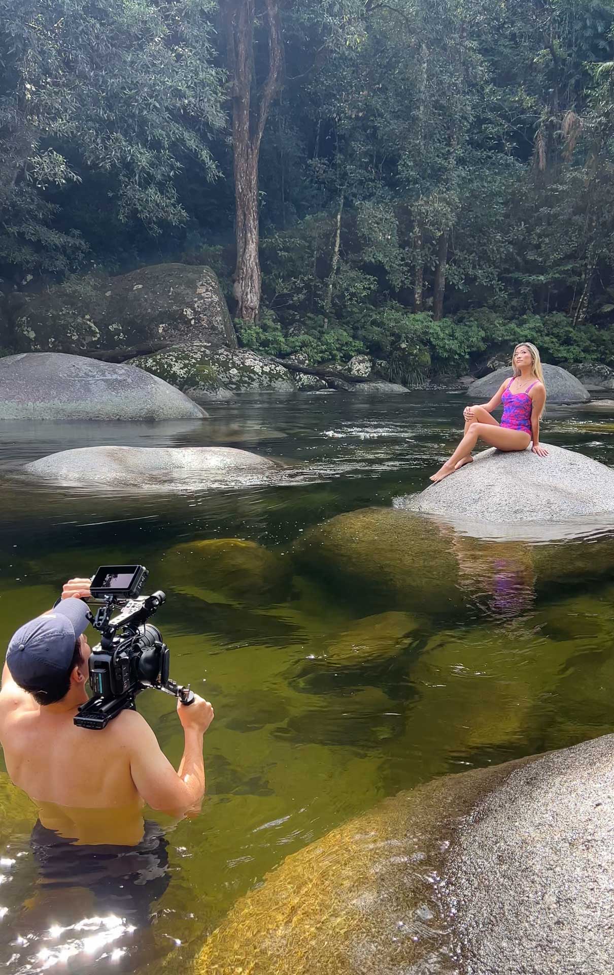 Turn Your Passiong For Adventure Photographer & Filmmaking Into Your Career, photo by Reuben Nutt, modelling, model, river, camera
