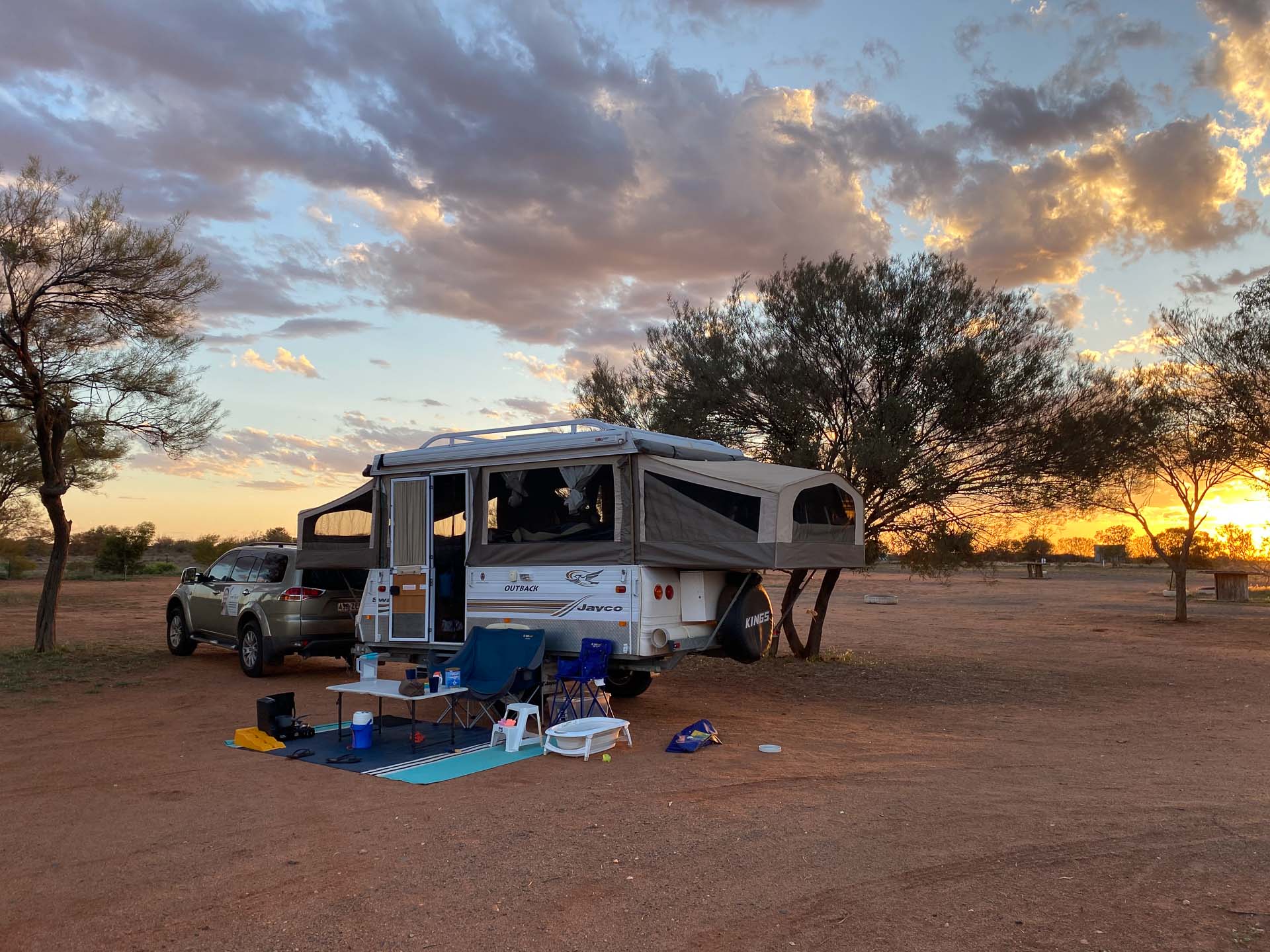 The Ultimate Family Camping Setups – Compared & Tested, Photo by @sarah.tayler.writer, camper trailer, sunset, camping trip, 4WD