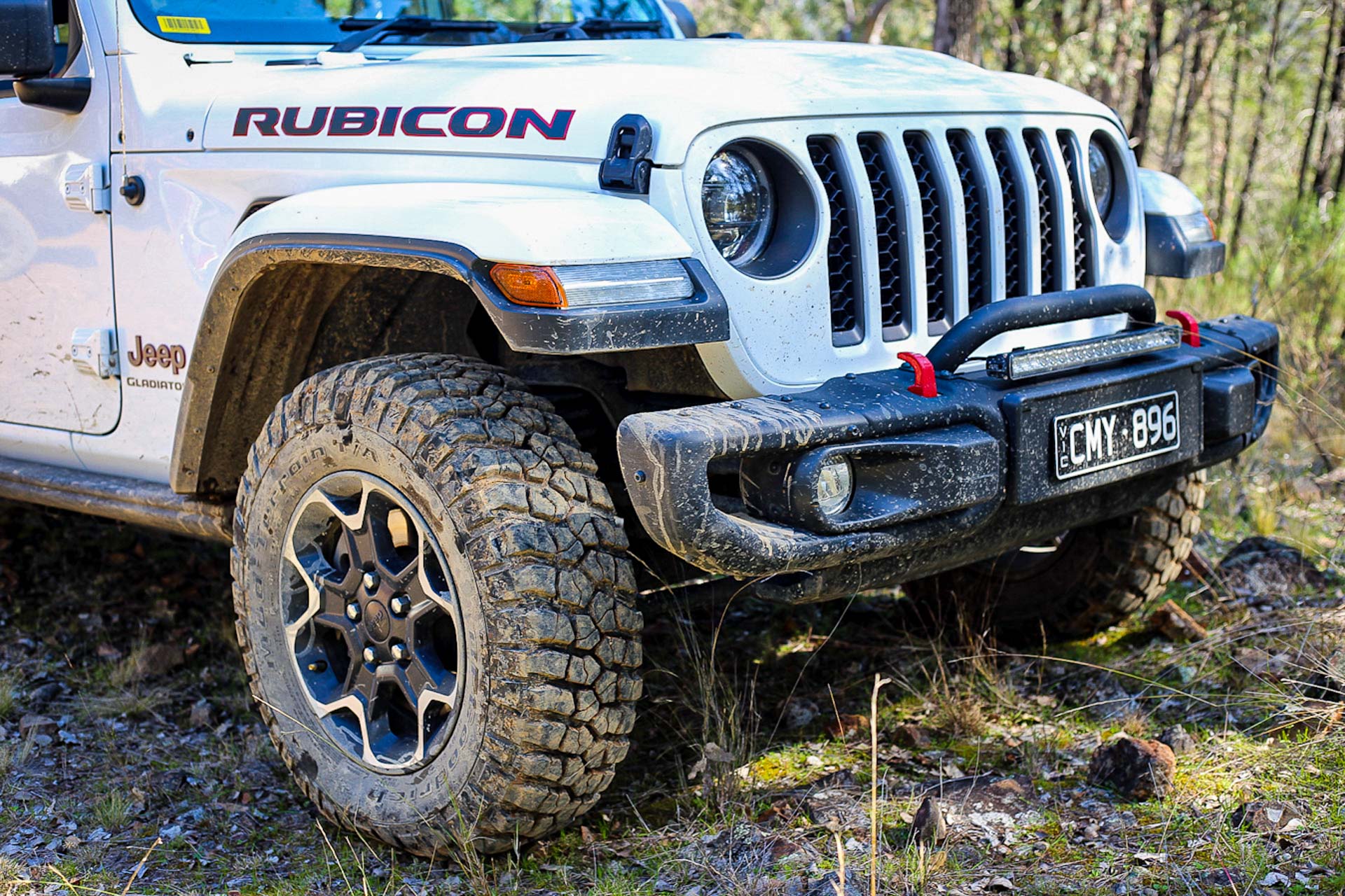 The Rubicon has a steel front winch compatible bumper straight out of the factory