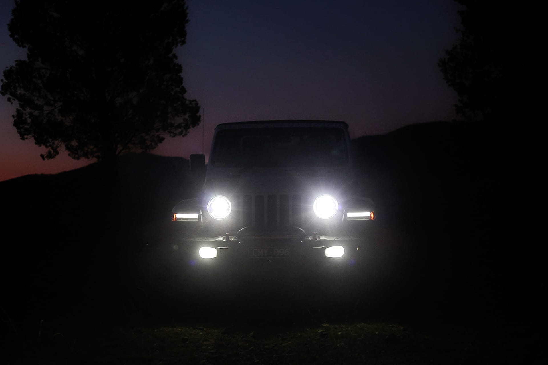 The Jeep Gladiator boasts bright crisp LED headlights