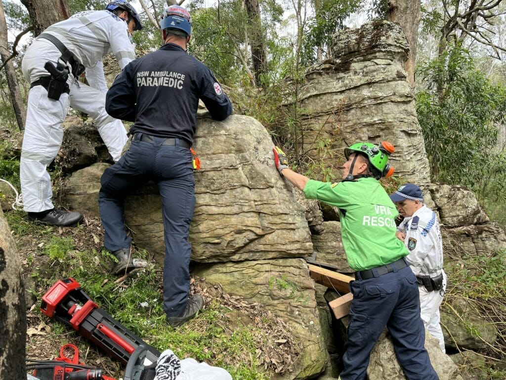 Emergency services rescue hiker