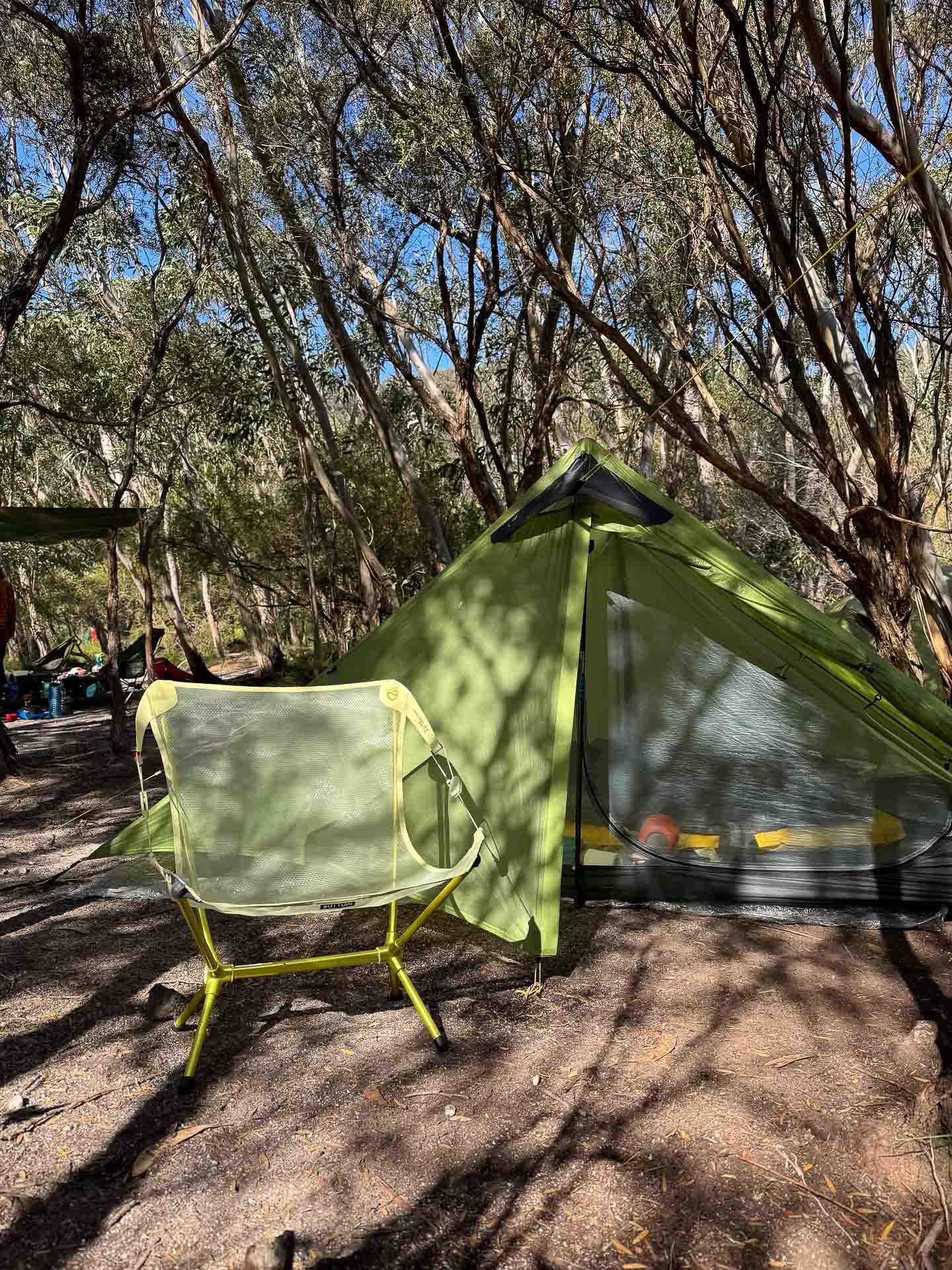 Nemo Moonlite Elite Reclining Hiking Chair – Reviewed and Tested, photo by tim ashelford, ultralight hiking chair, tent