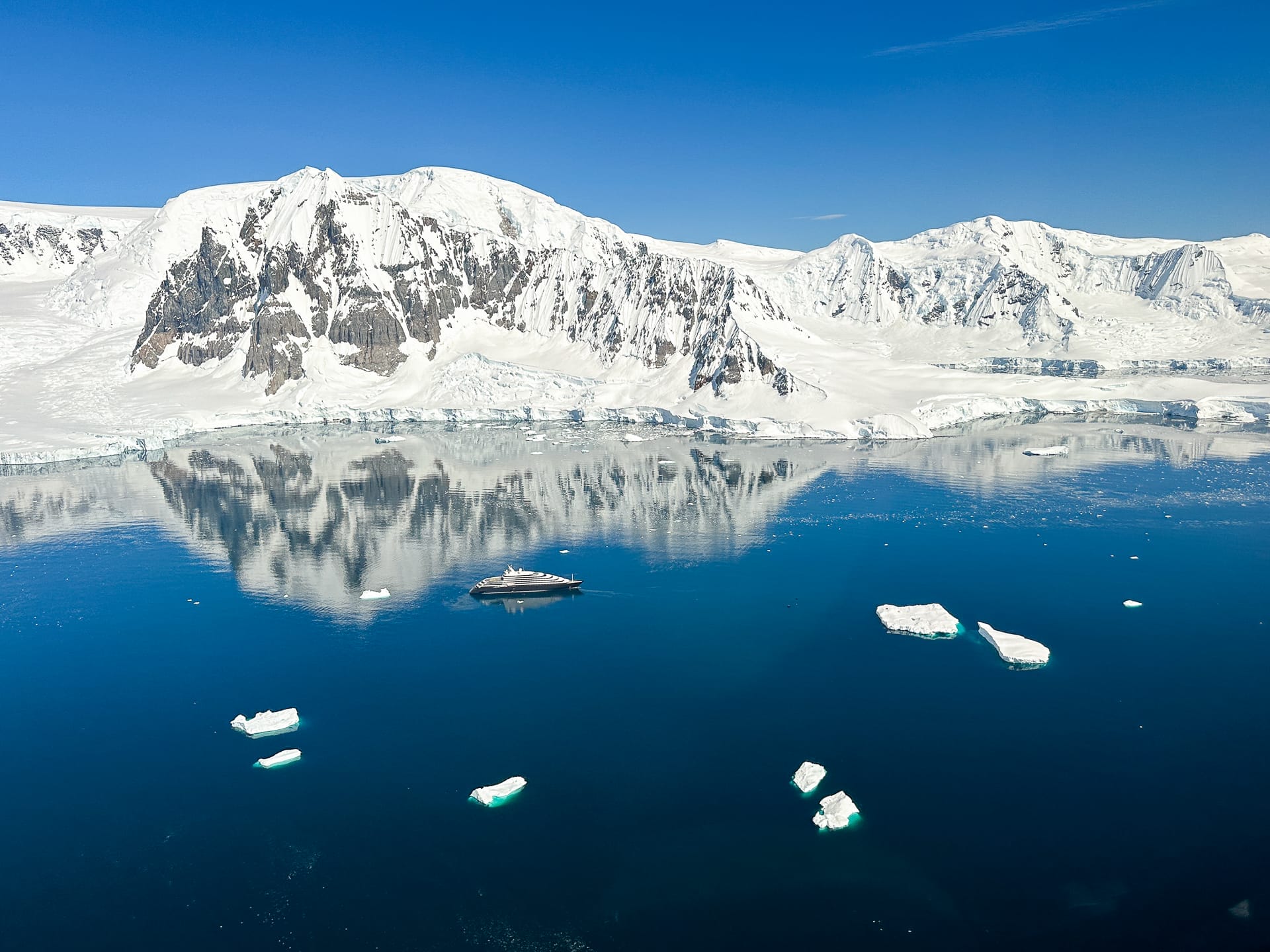 Charlotte Bay from the helicopter