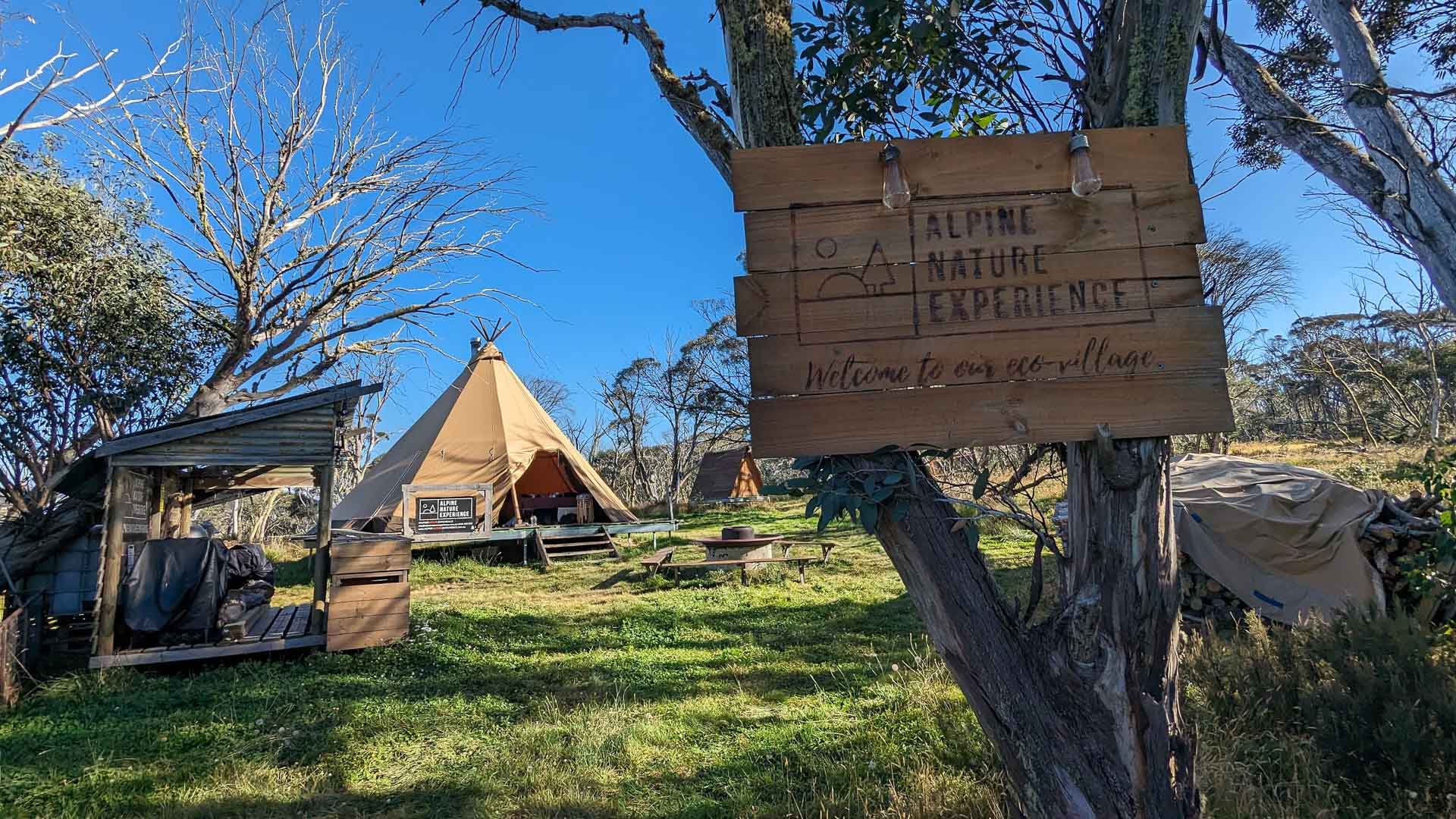 Alpine Nature Experience at Mount Hotham: A Summer Escape in a Hyperdome, Victoria, Photos by @jessleenheme,sign, camp