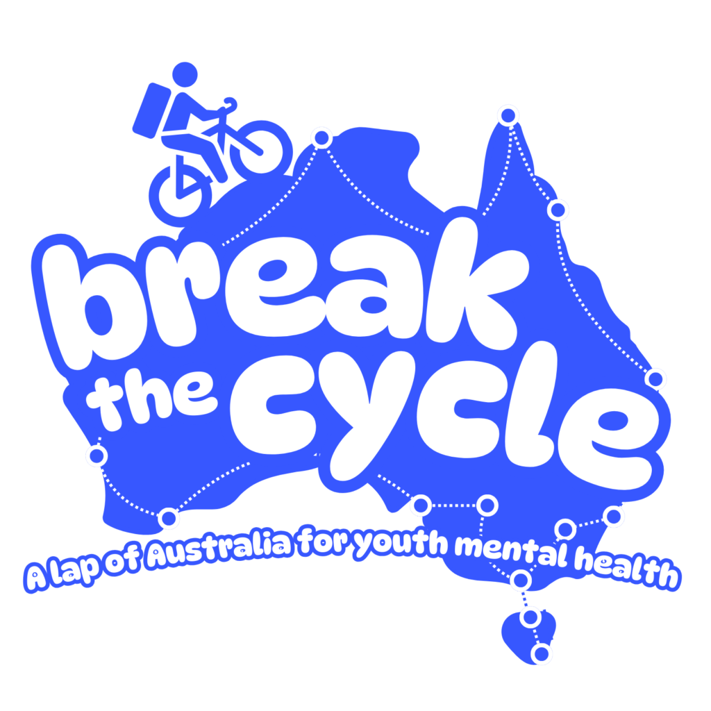 logo of break the cycle, Pauly James cycling around Australia for youth mental health