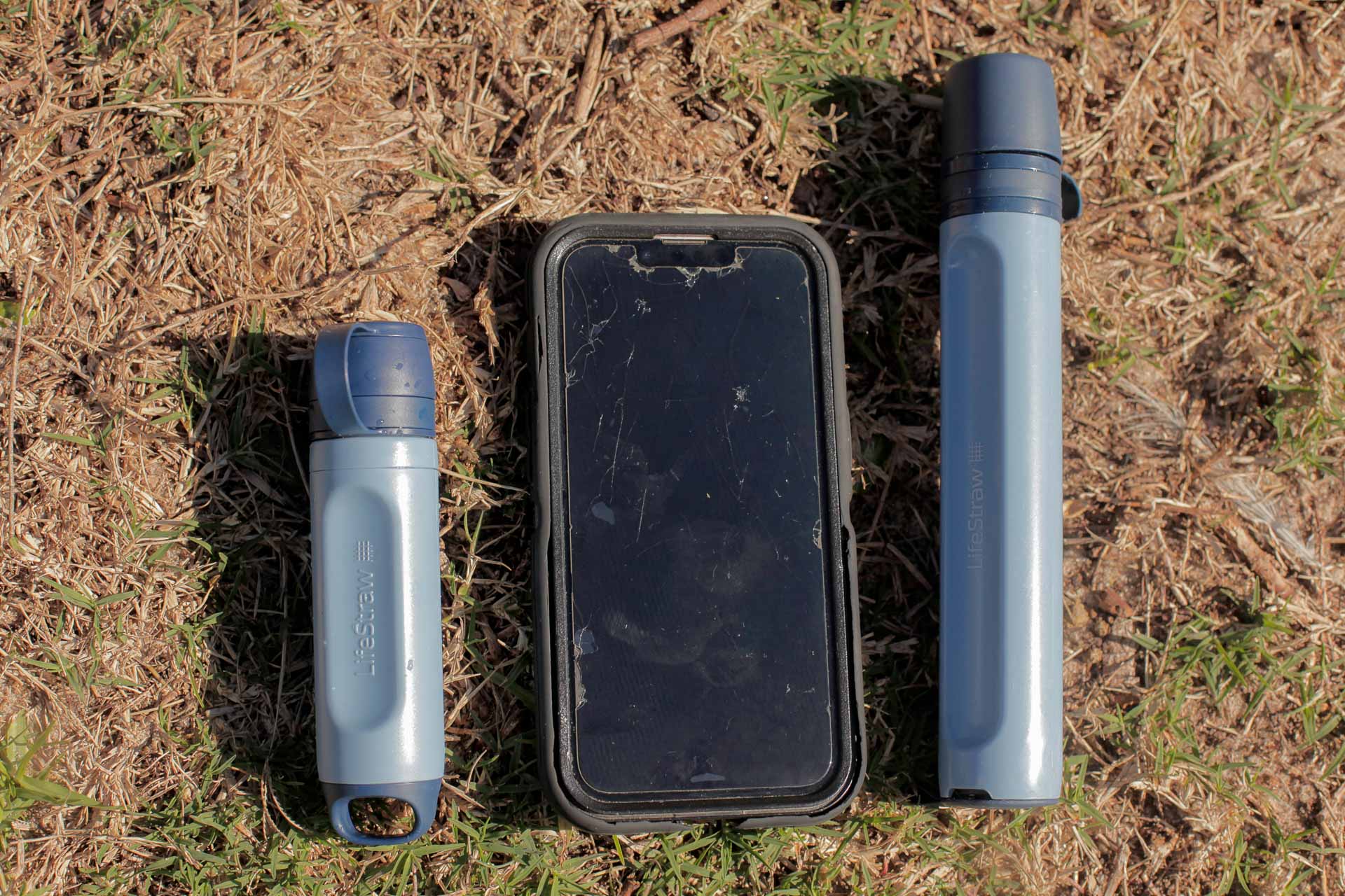 Which Lifestraw Peak Series Water Filter is Best For You?, both filters compared to iphone 14, Photographer Jack Maher, alpine, nsw, water filtration