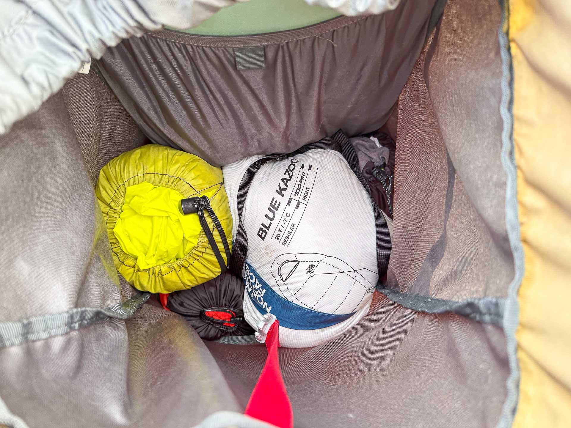 The North Face Blue Kazoo Sleeping Bag – Reviewed & Tested , Claire Dalton, kosciuszko national park, main range, camping, sleeping bag, tent, packed sleeping bag