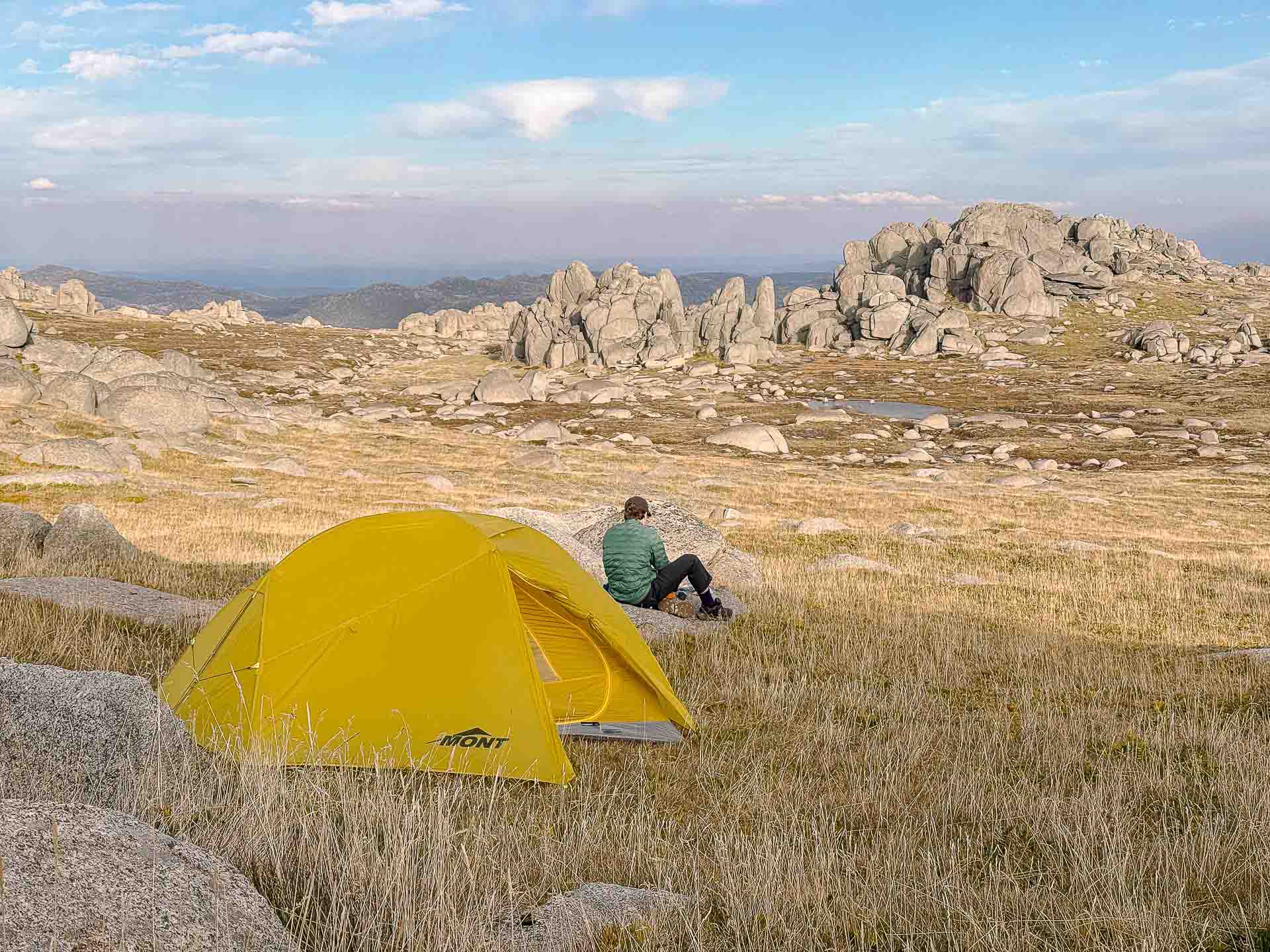 Full set up Kosi 6, Mont Moondance 2FN 2 Person Tent – Reviewed & Tested, photo by Claire Dalton, Toby Otto, Kosciuszko National Park, NSW, tent, backpacking