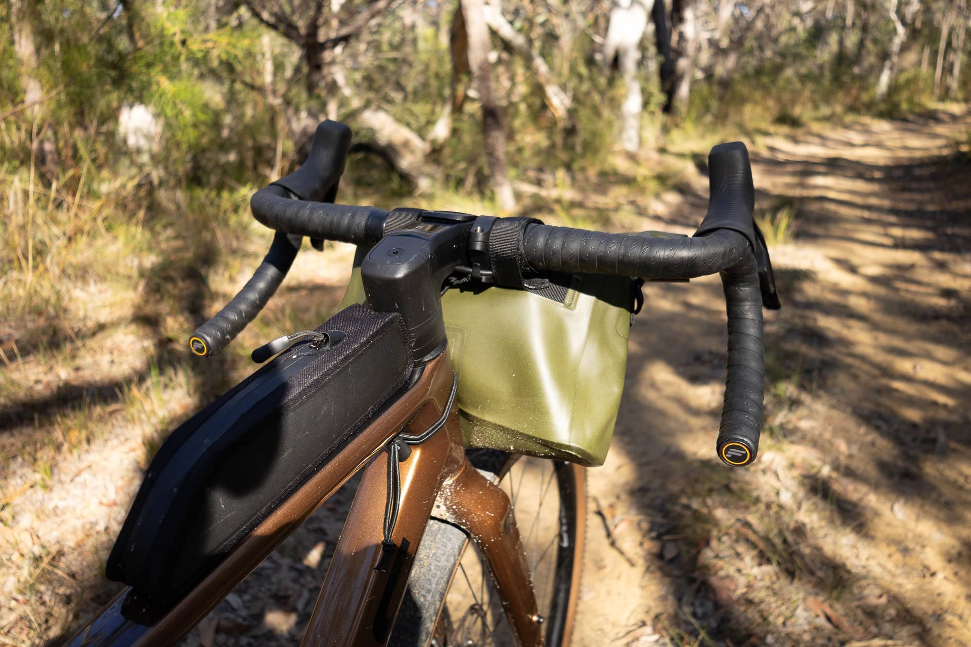 Expedition Units Project M23 Waterproof Field Bag – Tested & Reviewed, Tim Ashelford, bikepacking, gravel bike, perimiter trail, sydney, nsw
