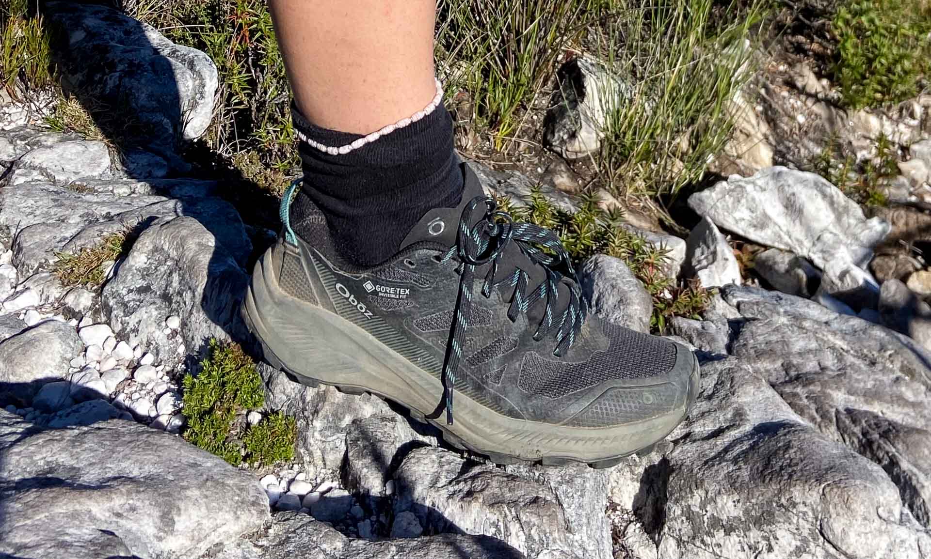 Shoe close up, Oboz Footwear Katabatic LT Low GTX Trail Shoes – Reviewed & Tested, Karolina Kocimska, Drakensberg mountains, South Africa