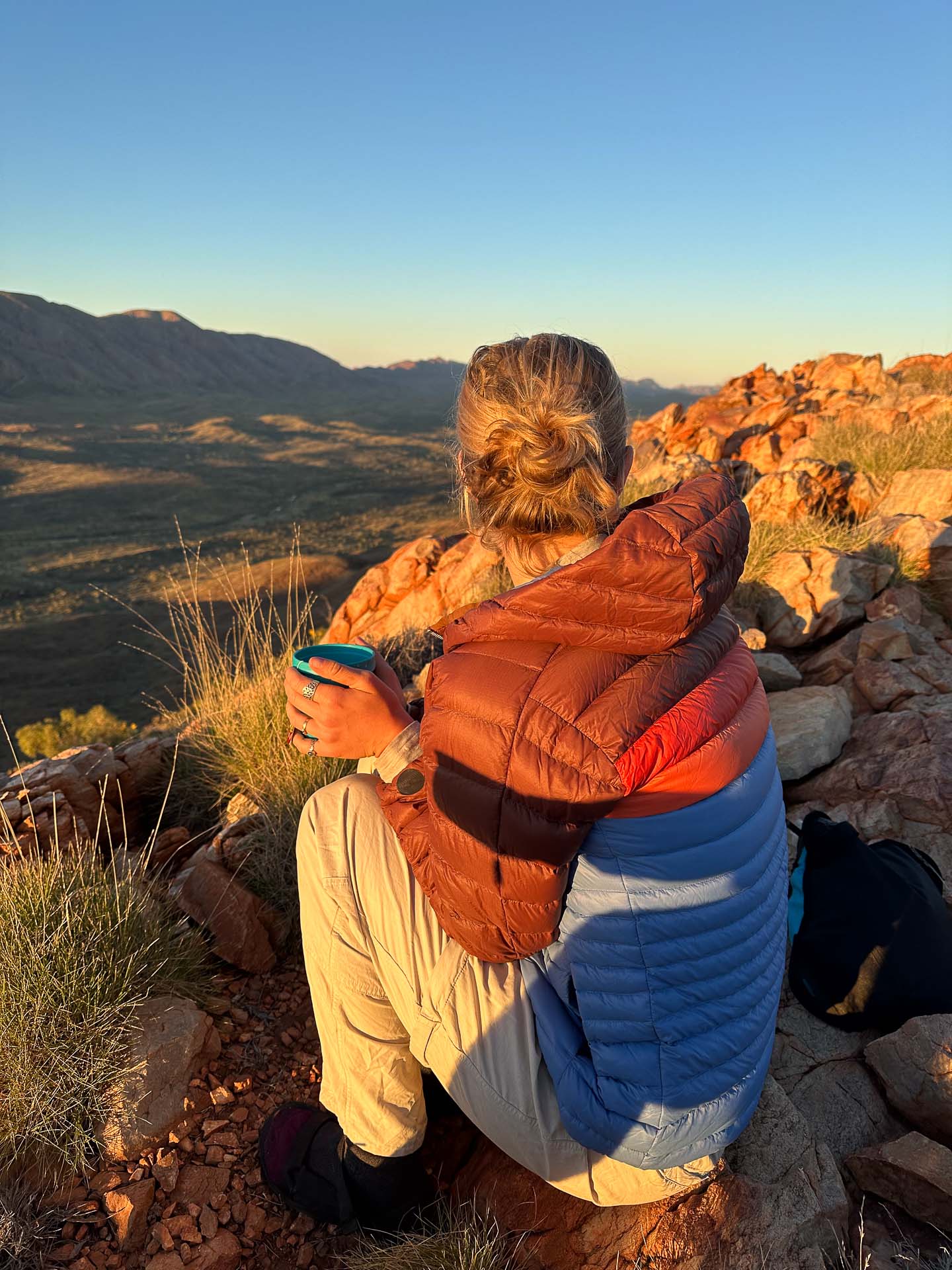 Cotopaxi Fuego Hooded Down Jacket – Reviewed and Tested, pippa salmon, gear review, larapinta, NT, pippa, like a sunrise