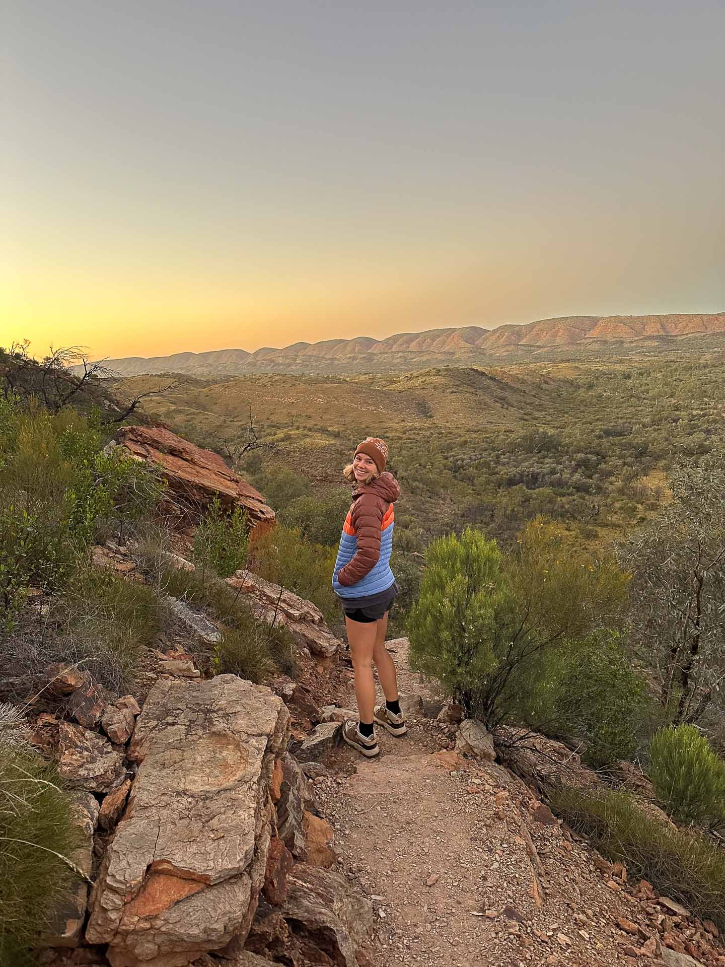 Cotopaxi Fuego Hooded Down Jacket – Reviewed and Tested, pippa salmon, gear review, larapinta, NT, pippa, like a sunrise