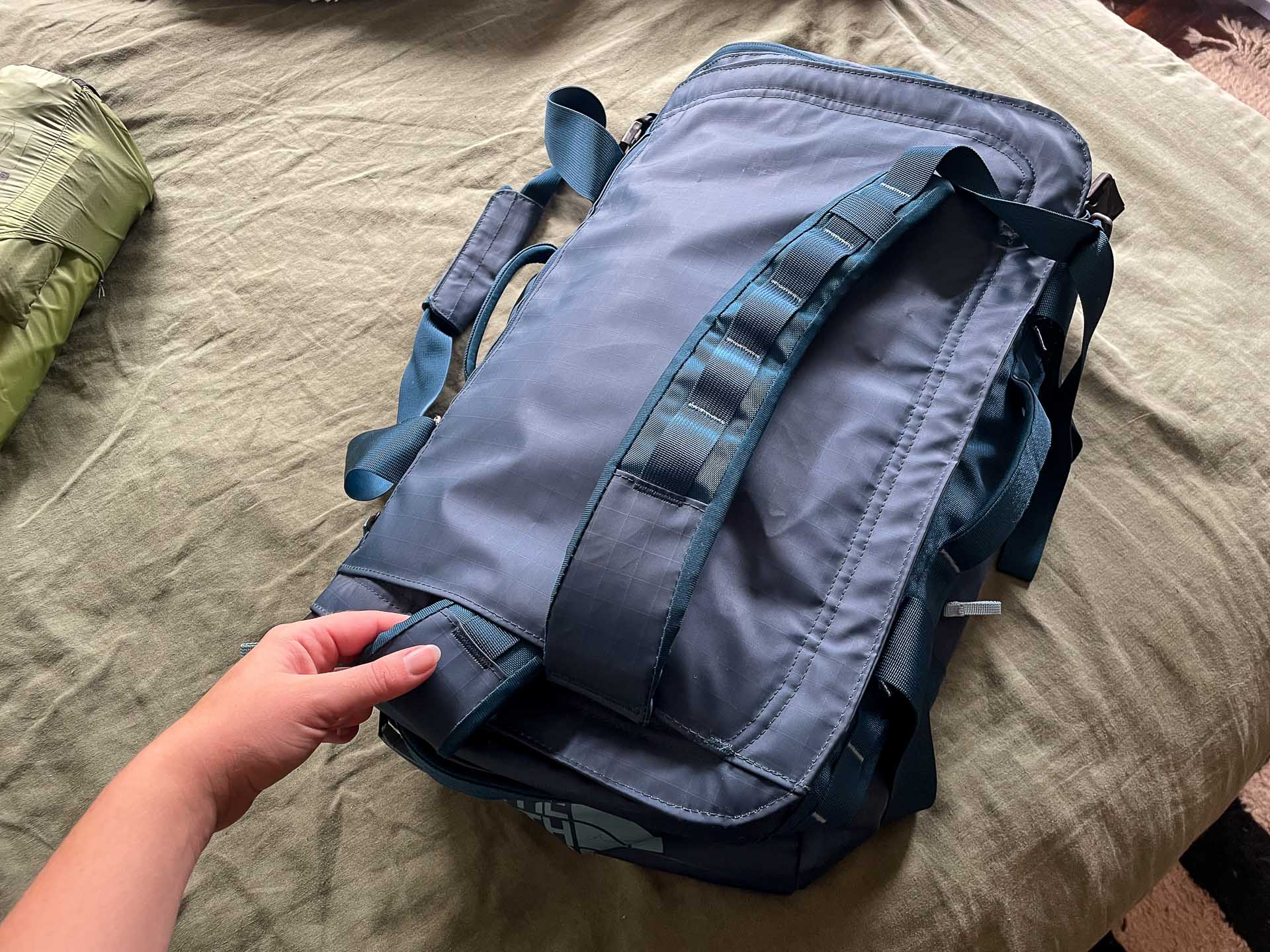 The North Face Base Camp Voyager 42L Duffel - Reviewed & Tested, Julia Aebi, carry on bag, backpack straps