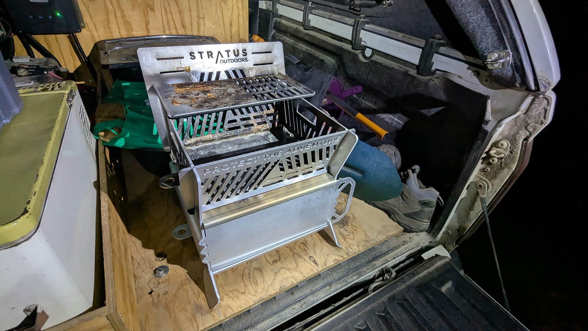 Stratus Outdoors Firepit Oven – Reviewed & Tested, Jess Barlow, gear review, camp cooking, in the boot