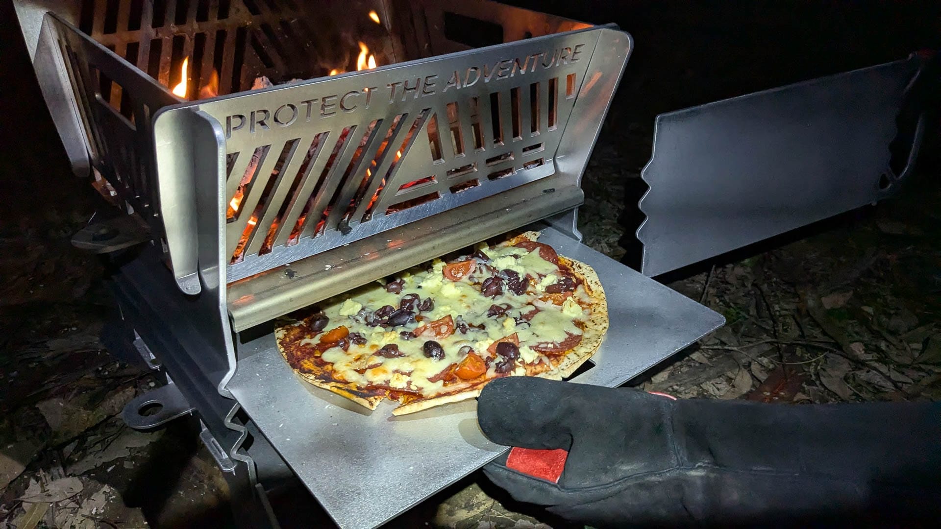 Stratus Outdoors Firepit Oven – Reviewed & Tested, Jess Barlow, gear review, camp cooking, piza