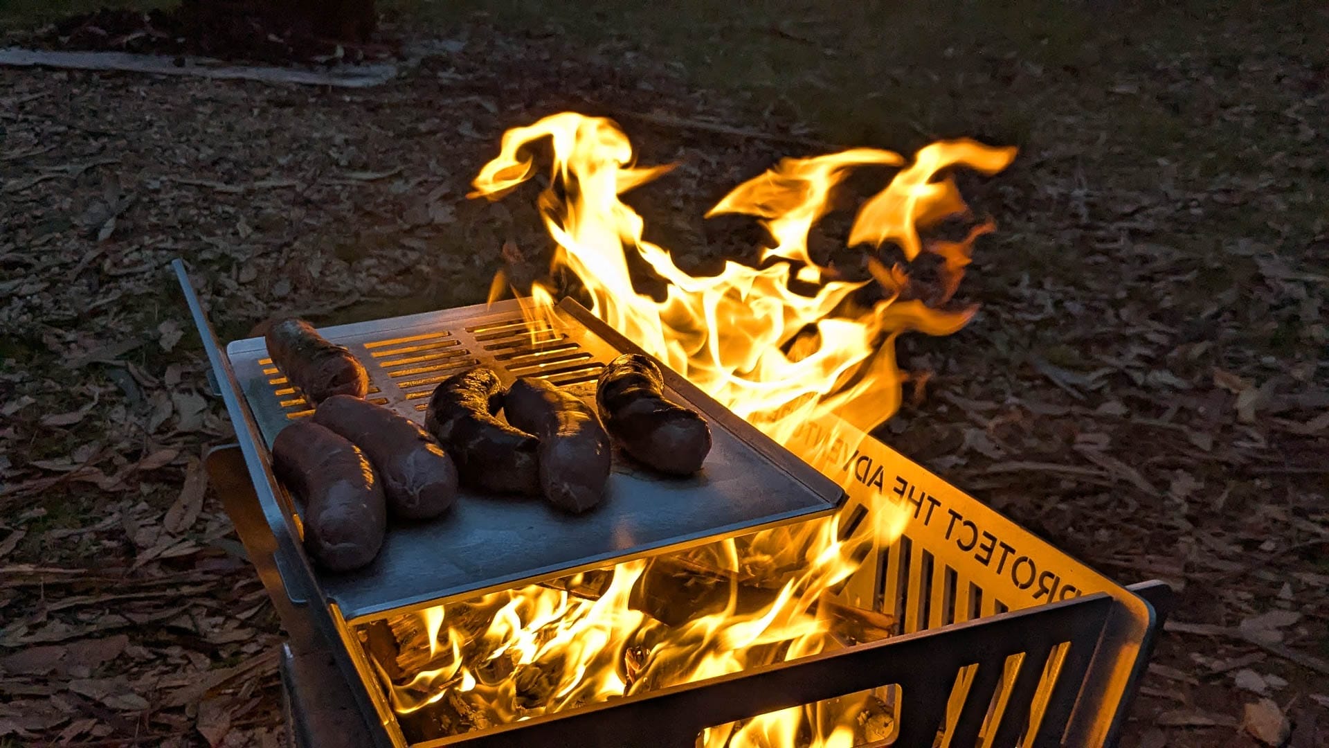 Stratus Outdoors Firepit Oven – Reviewed & Tested, Jess Barlow, gear review, camp cooking, sausage