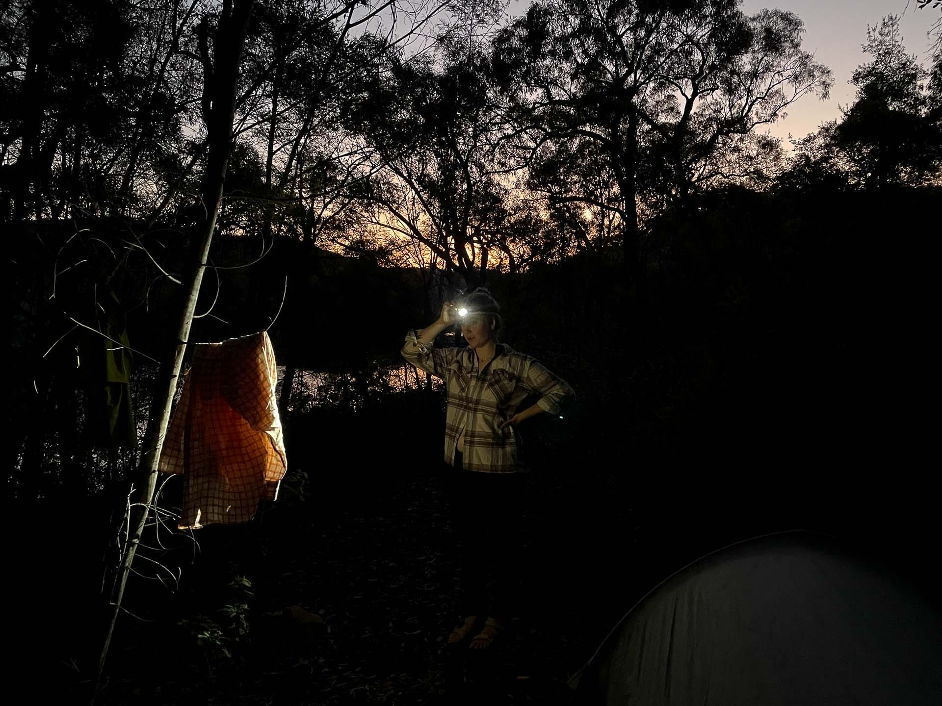 Nitecore NU20 Classic Headlamp – Reviewed & Tested, Julia Aebi, ultralight head torch, dusk