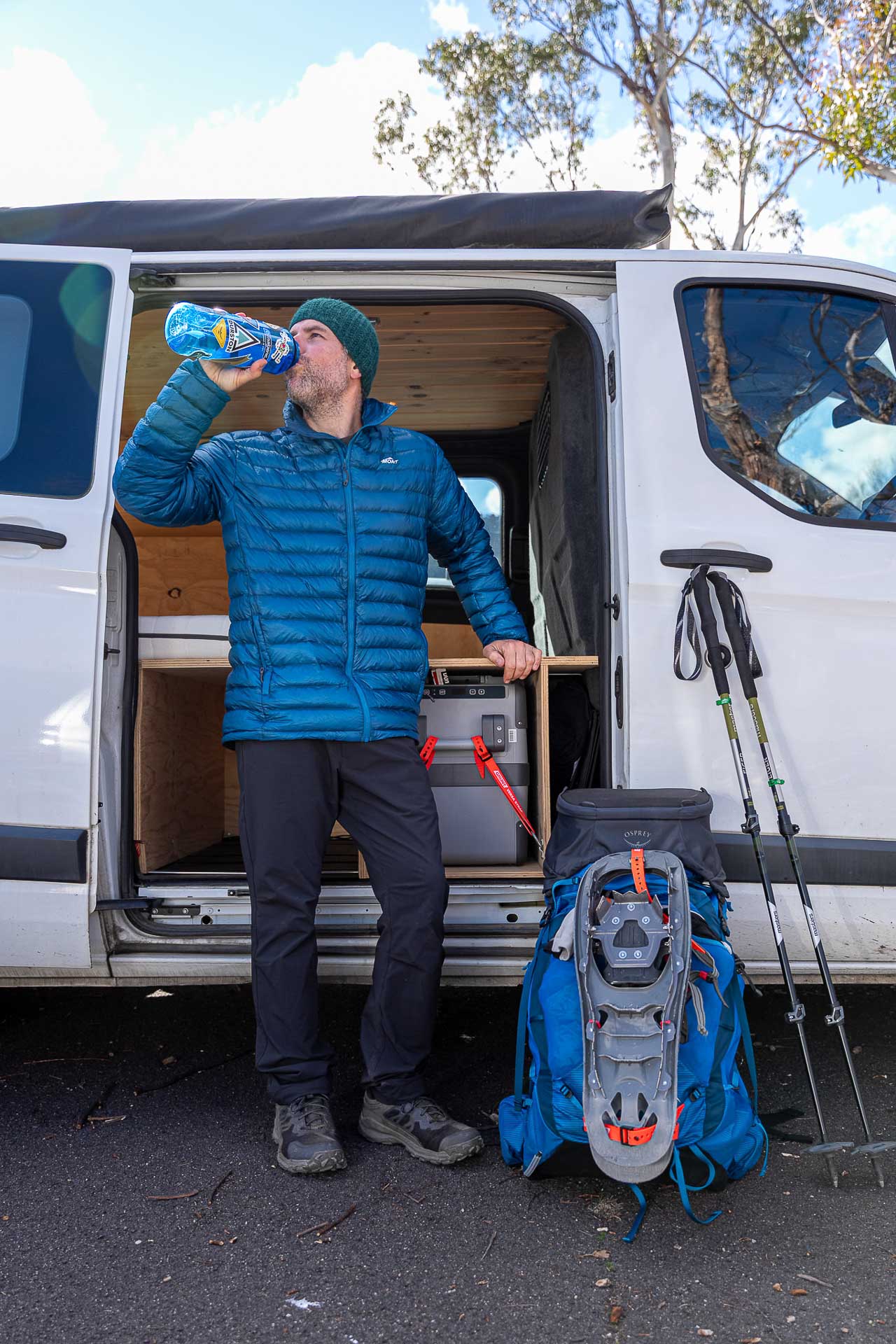 Mont Xen LT Softshell Pants – Reviewed & Tested, bimberi wilderness, jon harris, ACT, puffer jacket, water, van