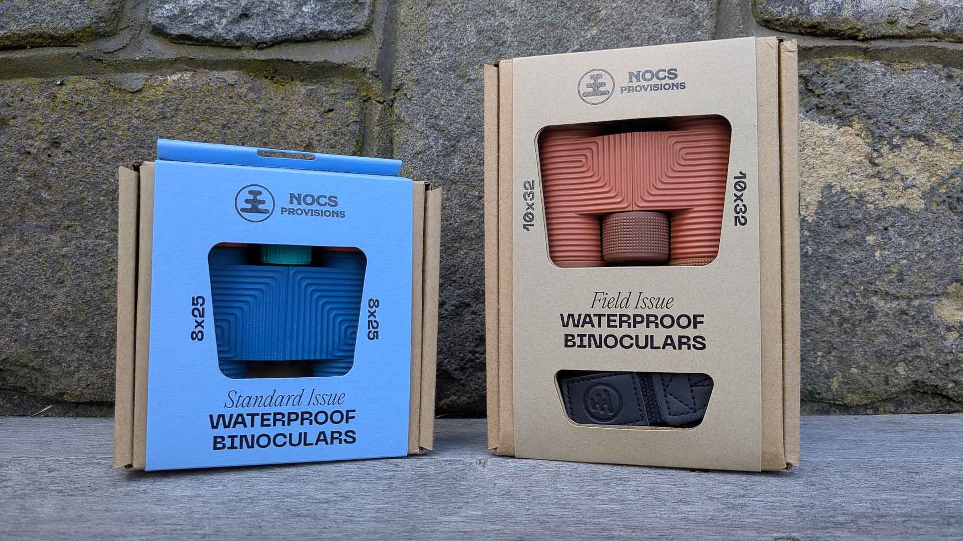 Nocs Provisions Binocular Comparison: Standard Issue vs Field Issue, Jess Barlow, binoculars, comparison, standard issue, field issue, in packaging