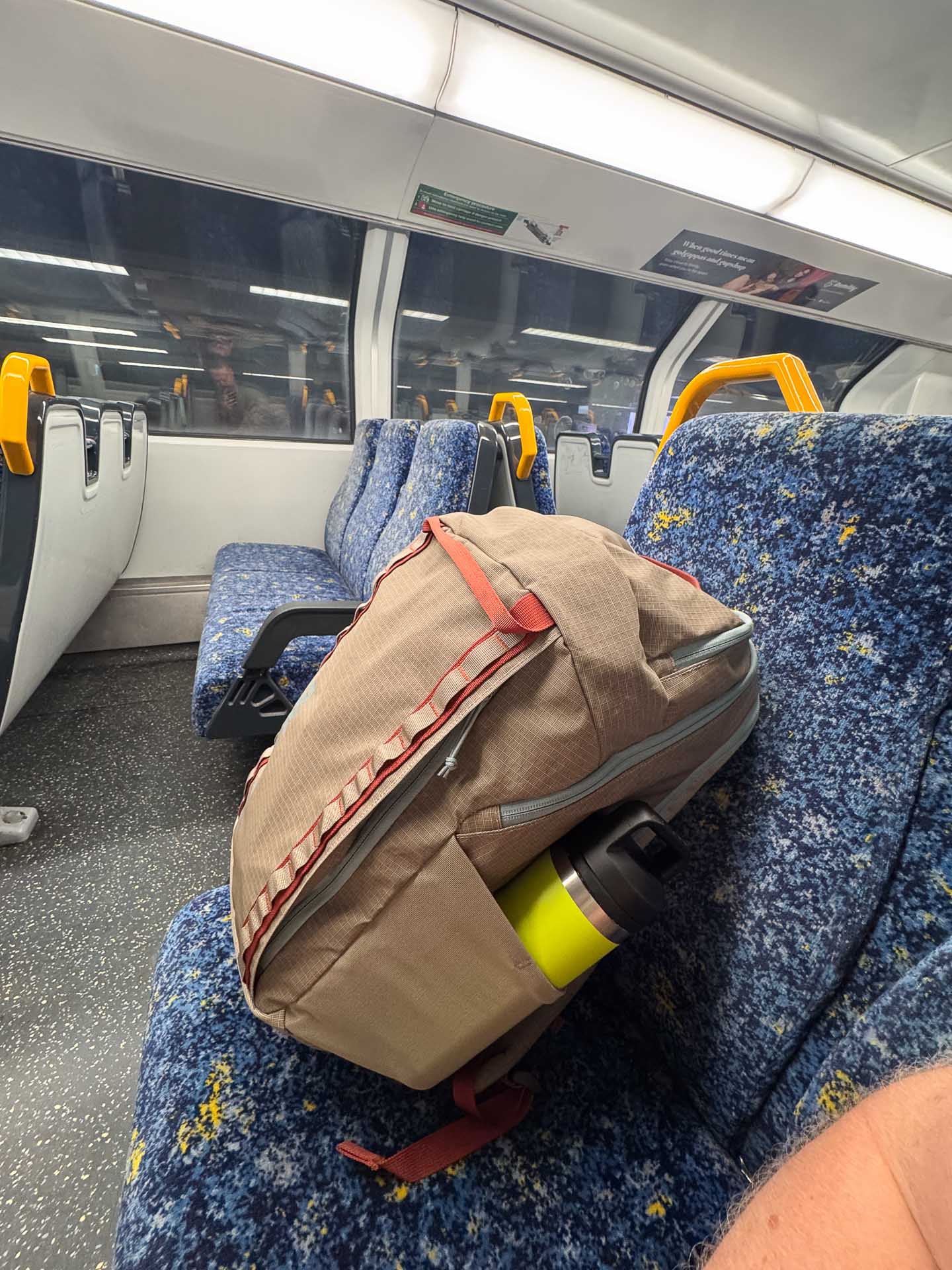 Patagonia Black Hole 32L Daypack - Long Term Review and Test, tim ashelford, train, bottle