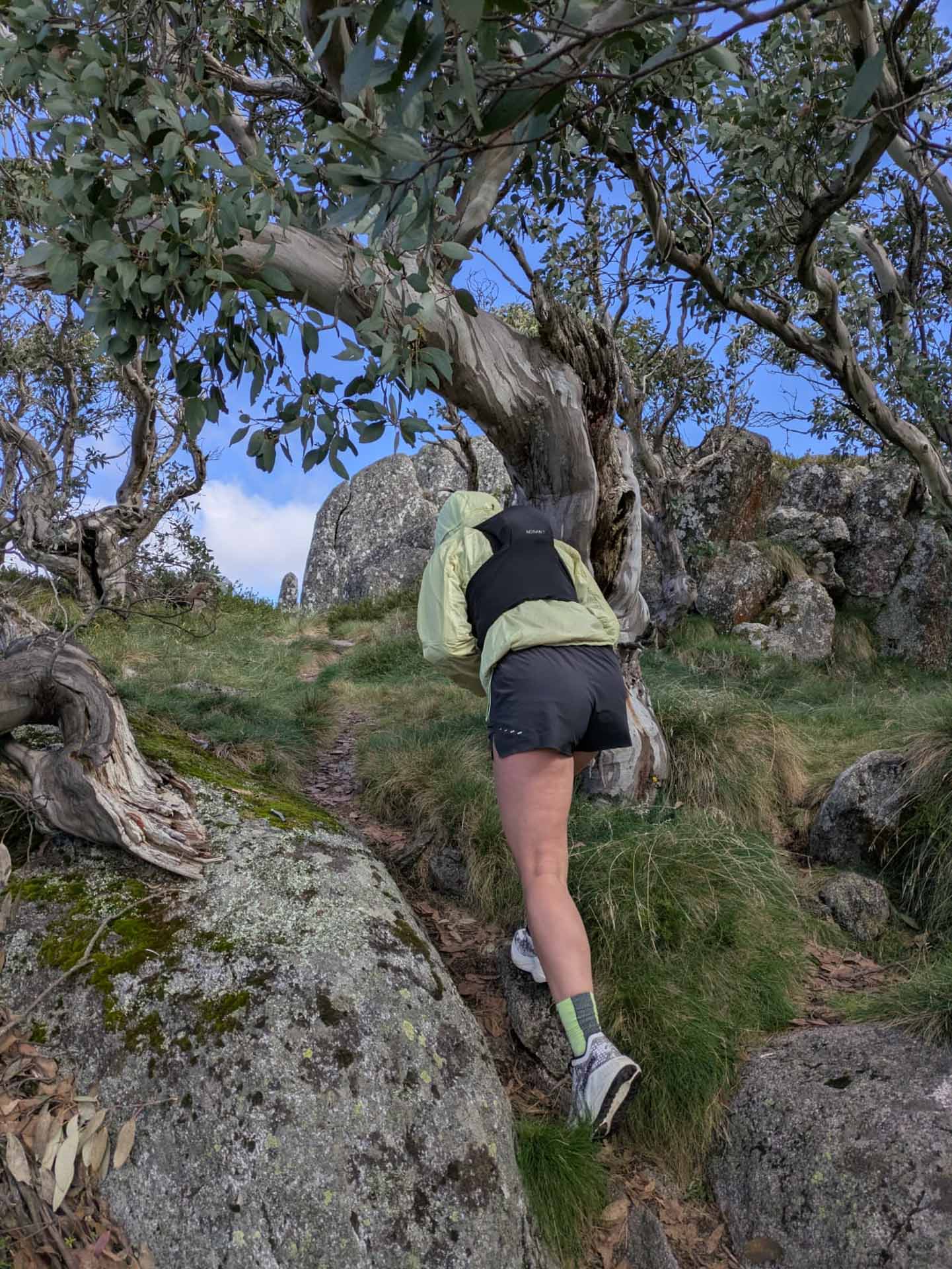 Salomon Aero Glide 4 GRVL – Reviewed & Tested, photo Lachie hand, model Ella Garbett, trail running, gravel running, shoe, ascending