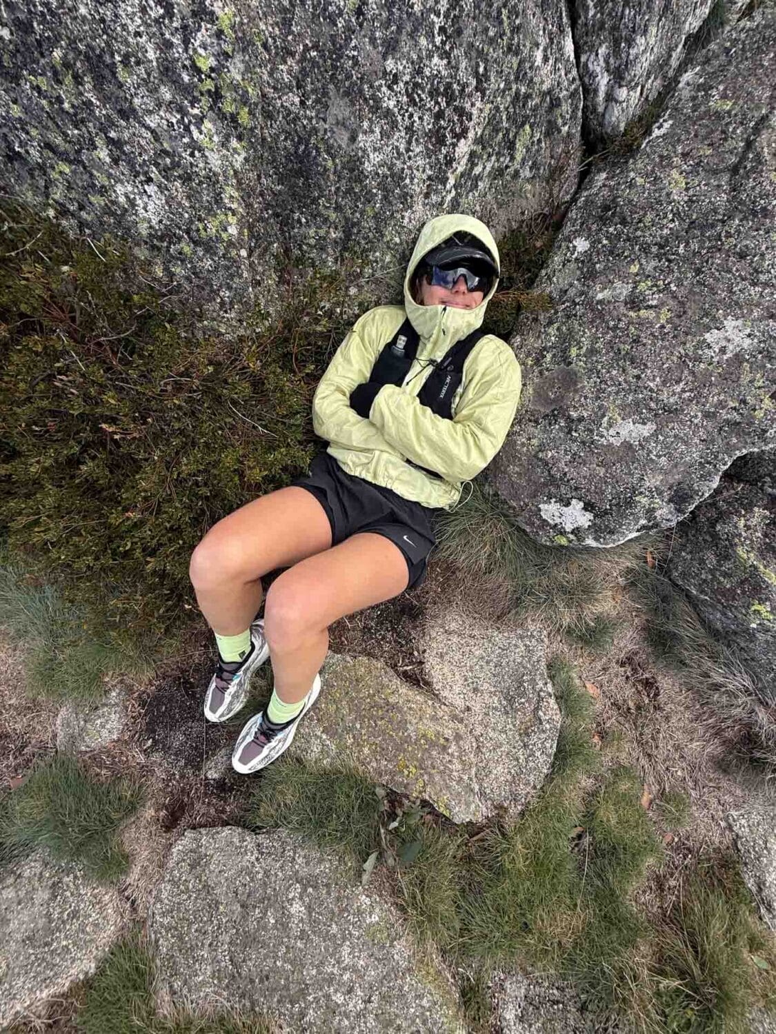 Salomon Aero Glide 4 GRVL – Reviewed & Tested, photo Lachie hand, model Ella Garbett, trail running, gravel running, shoe, hiking, warm
