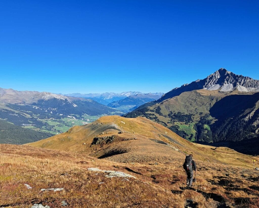 Piz Colm, Alp Negna, Switzerland, by Beckerhoff, alpine landscape, hiking trail, mountain peaks, blue sky, backpacking